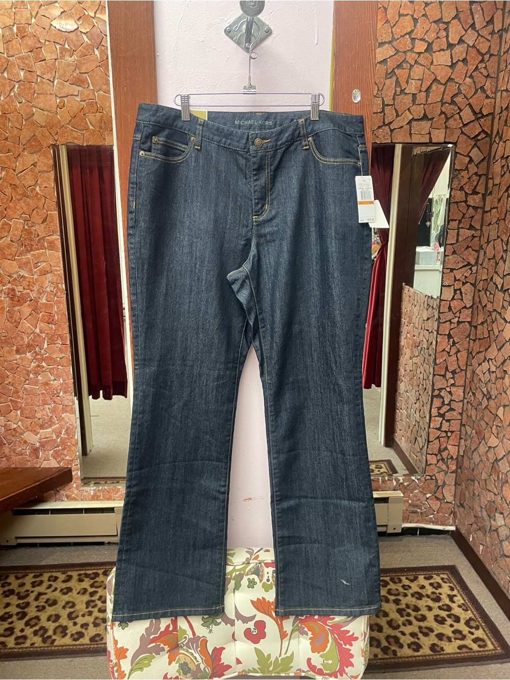 Michael Kors Womens Dark Blue Bootcut Jeans